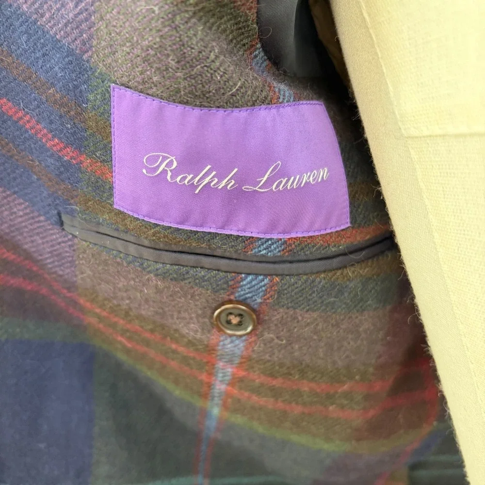 Ralph Lauren Purple Label Kent Hand Tailored Jacket Men 42R Wool Plaid NWT $2500